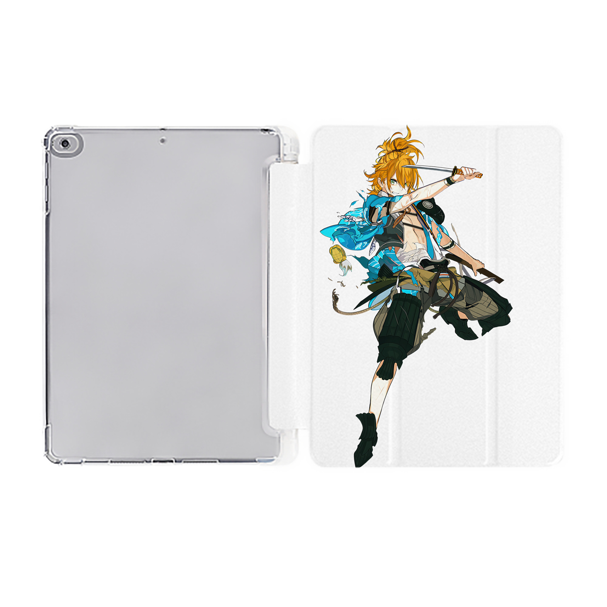 （画像用） 刀剣乱舞 Touken Ranbu IPad ケース ペン収納付き 三つ折りスタンド PUレザー×シリコン 対応機種9.5/10.5/10.9インチ
